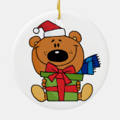 Ornement Rond En Céramique Ours Brown Avec Boutique Cadeau (Dos)