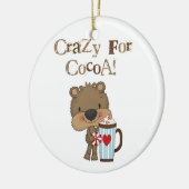 Ornement Rond En Céramique Ours de garçon fou pour des vacances de cacao (Gauche)