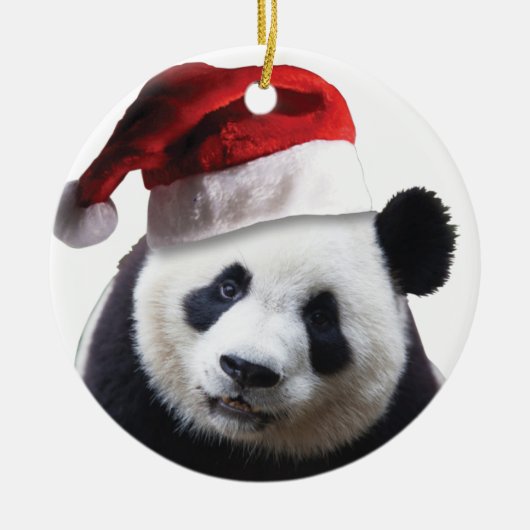 Ornement Rond En Céramique Ours de panda Noël (Devant)