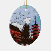 Ornement Rond En Céramique Pagode japonaise (Droite)