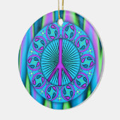 Ornement Rond En Céramique Paix ~ Feuille (Gauche)