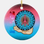 Ornement Rond En Céramique Paix ~ Soleil (Dos)