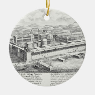 Ornement Rond En Céramique Palais de Diocletian (245-313), fente,