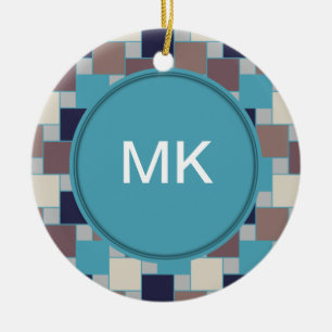 Ornement Rond En Céramique Paon sur la plage