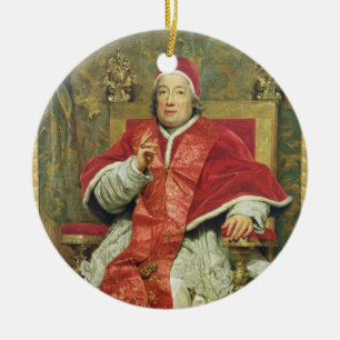 Ornement Rond En Céramique Pape Clement XIII (1693-1769) (huile sur la toile)