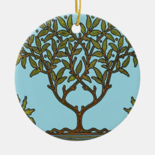 Ornement Rond En Céramique Papier peint frise d'arbre de William Morris