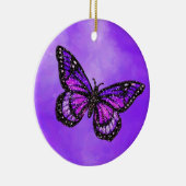 Ornement Rond En Céramique Papillon de la Glitterie sur aquarelle (Droite)