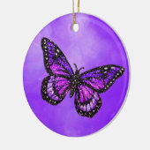 Ornement Rond En Céramique Papillon de la Glitterie sur aquarelle (Gauche)