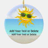 Ornement Rond En Céramique Paradise Beach Père Noël - SRF (Dos)