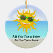 Ornement Rond En Céramique Paradise Beach Père Noël - SRF (Dos)