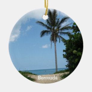 Ornement Rond En Céramique Parcours de plage, Bermudes