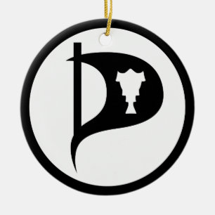 Ornement Rond En Céramique Parti pirate d'Islande