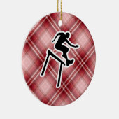 Ornement Rond En Céramique Participant à une course d'obstacles rouge de (Droite)