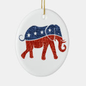 Ornement Rond En Céramique parties scintillant de l'éléphant républicain (Droite)