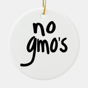 Ornement Rond En Céramique Pas d'OGM Promouvoir des aliments sains Blanc