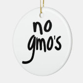 Ornement Rond En Céramique Pas d'OGM Promouvoir des aliments sains Blanc (Gauche)