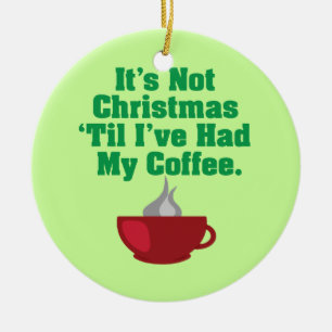 Ornement Rond En Céramique Pas Noël Jusqu'Au Café