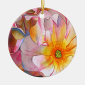 Ornement Rond En Céramique Pastel Cornelia Rose aquarelle peinture (Devant)