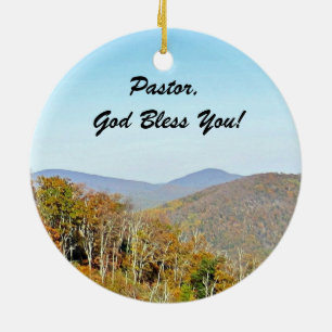 Ornement Rond En Céramique Pasteur, Que Dieu Vous Bénisse ! Ésaïe 52:7