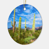 Ornement Rond En Céramique Paysage de cactus du désert, Arizona (Gauche)