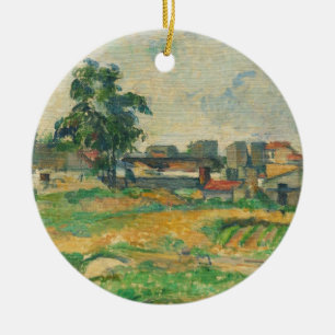 Ornement Rond En Céramique Paysage de Paul Cezanne près de Paris, C. 1876
