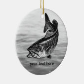 Ornement Rond En Céramique Pêche au bar de Smallmouth (Droite)