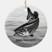 Ornement Rond En Céramique Pêche au bar de Smallmouth (Dos)