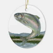 Ornement Rond En Céramique Pêche - SRF (Gauche)
