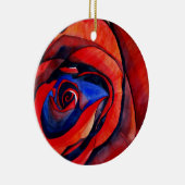 Ornement Rond En Céramique Peinture abstraite de rose rouge macro (Droite)