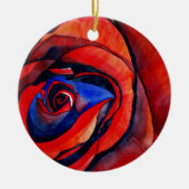 Ornement Rond En Céramique Peinture abstraite de rose rouge macro (Devant)