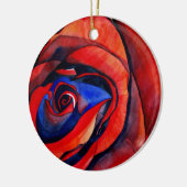 Ornement Rond En Céramique Peinture abstraite de rose rouge macro (Gauche)