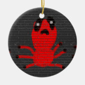 Ornement Rond En Céramique Peinture murale Brown Araignée Rouge, Art par Enfa (Devant)