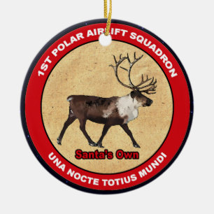 Ornement Rond En Céramique Père Noël - 1er Escadron de transport aérien polai