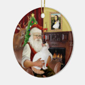 Ornement Rond En Céramique Père Noël à la maison - Turc Van Cat (Gauche)