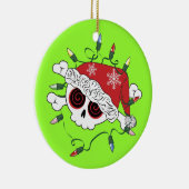 Ornement Rond En Céramique Père Noël Skull (Droite)