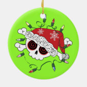 Ornement Rond En Céramique Père Noël Skull (Dos)