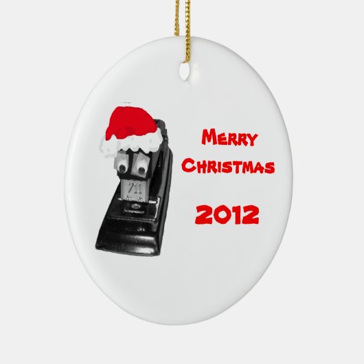 Ornement Rond En Céramique Père Noël Stapler Joyeux Noël 2010 (Droite)