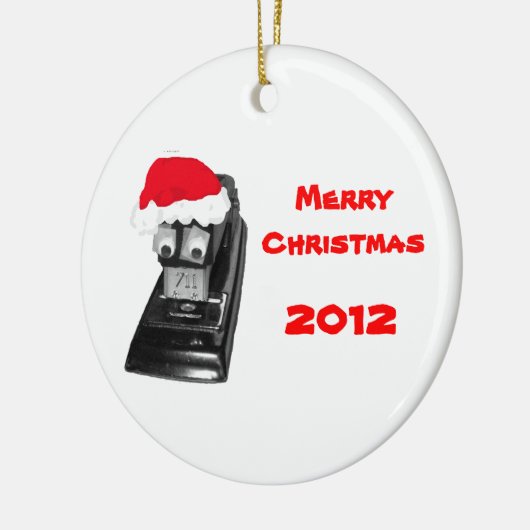 Ornement Rond En Céramique Père Noël Stapler Joyeux Noël 2010 (Gauche)