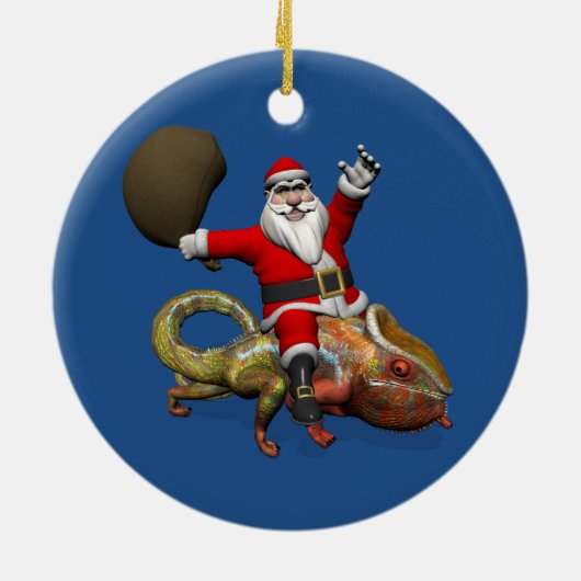Ornement Rond En Céramique Père Noël Sucré sur l'immense panthère Chameleon (Dos)