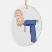 Ornement Rond En Céramique Perforation d'oreille (Droite)