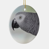 Ornement Rond En Céramique Perroquet magnifique de gris africain (Droite)