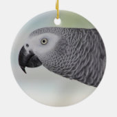 Ornement Rond En Céramique Perroquet magnifique de gris africain (Dos)