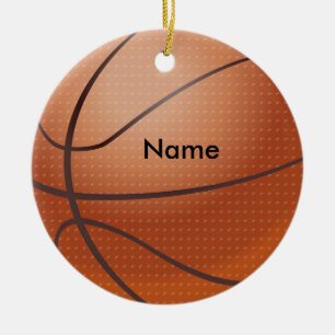 Ornement Rond En Céramique Personalized Name Basketball Christmas Ornament