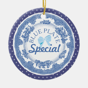 Ornement Rond En Céramique personnalisation couleur bleu plaque spéciale orne