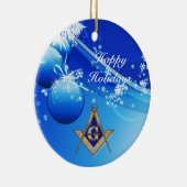 Ornement Rond En Céramique Personnalisez l'emblème maçonnique (Droite)