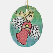 Ornement Rond En Céramique Petit Ange de Noël (Droite)