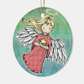 Ornement Rond En Céramique Petit Ange de Noël (Gauche)
