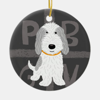 Ornement Rond En Céramique Petit Basset Griffon Vendeen PBGV Chien vacances