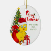 Ornement Rond En Céramique Petit bébé poulet Noël (Droite)