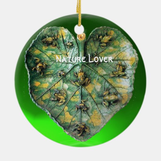 ORNEMENT ROND EN CÉRAMIQUE PETITS CHEVAUX SUR UNE FEUILLE VERTE (Dos)